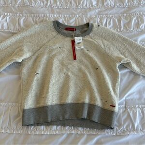 NWT Philanthropy Gayla-Shrunken Sweatshirt Heather Grey